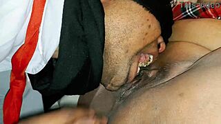 desi milf mommy with big tits bends over for student's monster cock after vacation