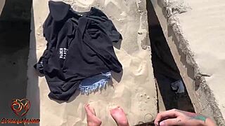 Skinny Brazilian Emo Teen Fucks Risky Pussy on Fortaleza Beach