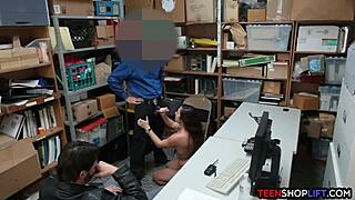 Shoplifting Teen Sucks and Fucks to Escape Charges