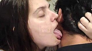 Wife greets returning husband with her sloppiest deep blowjob ever
