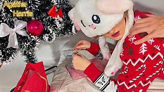 Petite Blonde 18yo Trades Gifts Santa Claus Doggystyle Creampie!