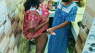 Heart pounds watching desi bhabhi's kitchen sex with father-in-law's thick cock