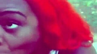 redhead ebony slut chokes on law student cock then we fuck in the public park