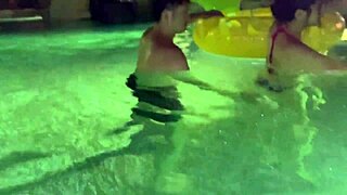 hina 22yo student frolics teasingly at hotel night pool summer vibe