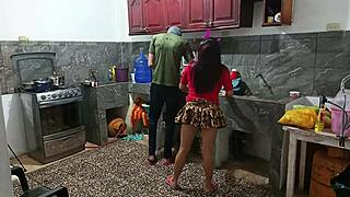 Perverted Neighbor's Huge Ass Shakes Wildly Right in Front of Him