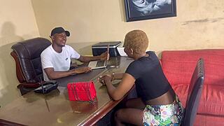 Lekki Bangers Office Fuck With Old Friend Bent Over Desk