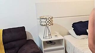 milf slut housewife jerks stepson then rides his cock hard