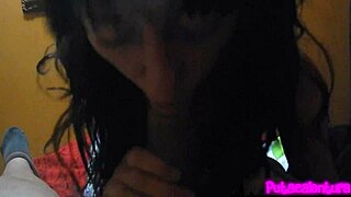 young latina SLUT lets me CREAMPIE her mouth after bedroom blowjob