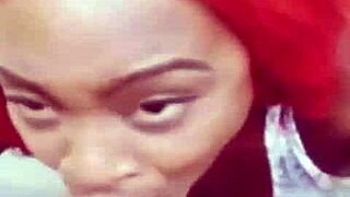 redhead ebony slut chokes on law student cock then we fuck in the public park