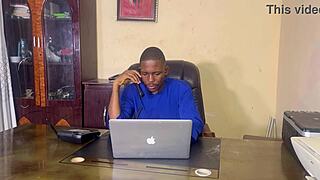 Lekki bangers drops off parcel, office manager falls hard and we bang wildly at work