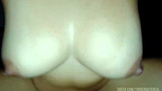 Chubby Brazilian Brunette's Big Natural Tits Bounce Cowgirl Bareback POV