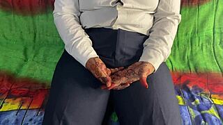 Exotic Indian Wife Fingers Pussy to Squirting Orgasm During Intimate Sex