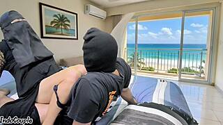 stepmom catches stepson staring at beach house and begs for passionate wet pussy ride