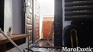 fat ass ebony mara exotic cleans naked spreading her tight trimmed pussy