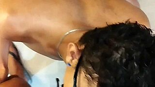 Young Brazilian teen with small waist takes it bent over doggystyle black