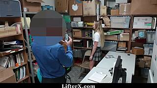 Young thief bent over fucked doggystyle by old cop outdoors garage