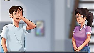 She plays through Summertime Saga episode 217 casually
