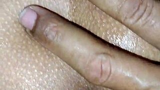 close-up doggystyle pounding curvy latina wife's pussy with saliva dripping big black cock