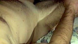 Late night handjob builds to explosive cum swap on mature solo cock play