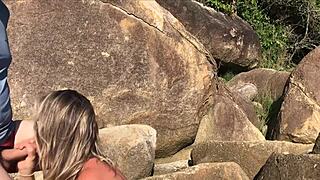 passersby mad but horny babe sucks cock outdoors begs public ass fuck