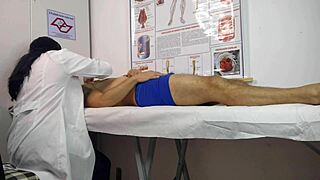 nurse sees patient's cock rise hard ready for her tight pussy ride