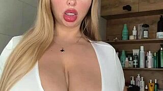 what's this milf with huge natural saggy tits caressing for?