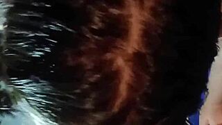 Stepdaughter sucks my cock deep before bed when wife is away!!