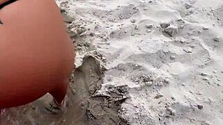 caught fucking on nudist beach but still took huge load in mouth?