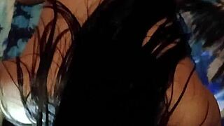 Stepdaughter sucks my cock deep before bed when wife is away!!