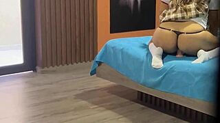 Latina big ass student RIDES padrastro's cock ANAL intenso