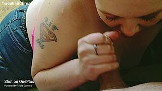 fat milf whore slurps big cock while mocking lame guys no extra dick!