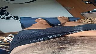 i caught this brazilian stud jerking his monster cock on my bed