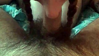 Pigtails milf bends over for deepthroat blowjob then doggystyle pounding