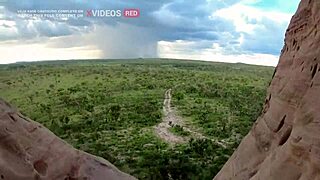 Essa novinha deepthroats monster cock cowgirl outdoor orgasm facial!