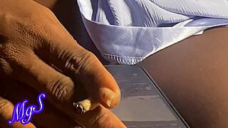 Skinny half naked stepsis enslaved by monster black cock