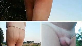 strumpfhose tease turns wild outdoors in forest 😈🌿