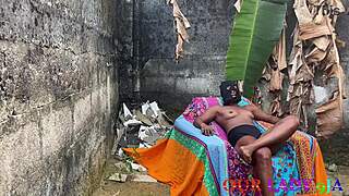 Holy Fuck! Horny Ebony Neighbor Bent Over for Big Black Cock Doggystyle Outside Creampie Cumshot!