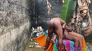 Holy Fuck! Horny Ebony Neighbor Bent Over for Big Black Cock Doggystyle Outside Creampie Cumshot!