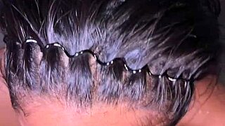 Cute brunette slobbers deep on bbc in bathroom pov before work rush amateur couple