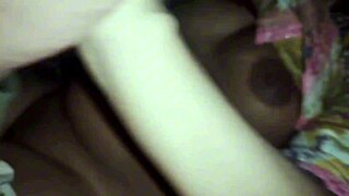 Stepbrother Gropes and Fingers Stepsister's Boobs and Shaved Pussy at Night