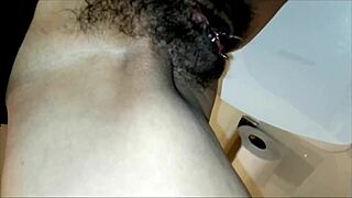 Pissing Ejaculation Scenes Feature Big-Ass Brunette and TS Pal