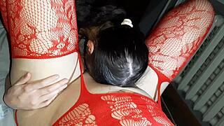 student fucks two teachers in bed for exam prep closeup