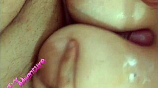 Big titty goth girl with fat natural boobs blows load and swallows cumshot