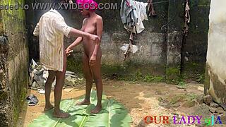 first time ebony babe bends over plantain leaves for bbc doggy ride missionary squirt blowjob hardcore outdoor