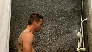 barbie's fat ass bounces wildly on monster cock as couple fucks hard in steamy shower