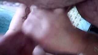 she kneels in shower gulps hubby's full load down her throat