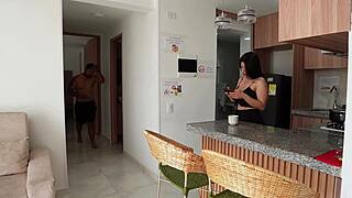 Step sister-in-law's insatiable horny pussy craves my monster cock pounding while girlfriend suspects nothing in secret fucks