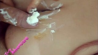 Big titty goth girl with fat natural boobs blows load and swallows cumshot