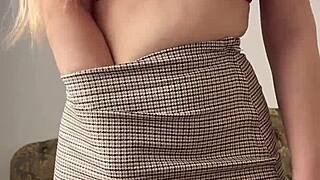 Sexy 18+ College Teen Fingers Shaved Pussy to Orgasm in Homemade Vid