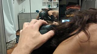 upside down milf pov deepthroats cock gagging on every inch